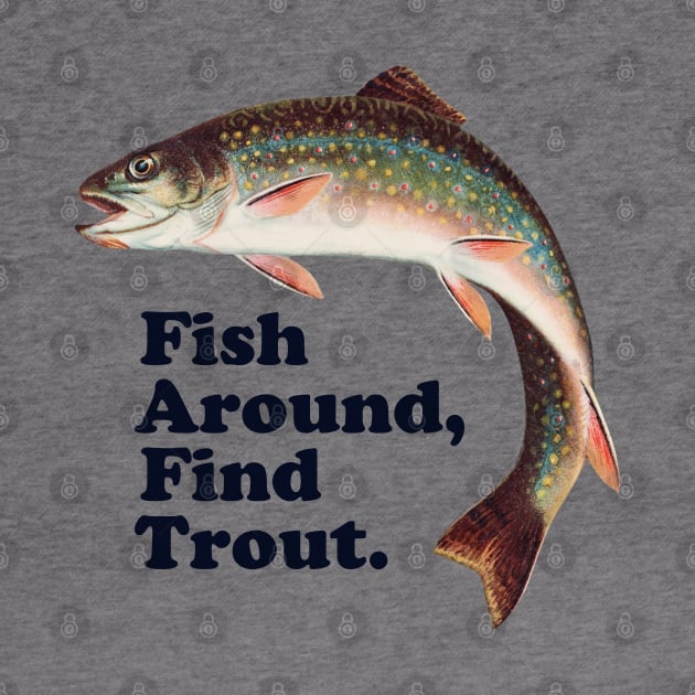 Fish Around Find Trout – Funny Fishing slogan based on F*ck Around Find Out by thedesigngarden